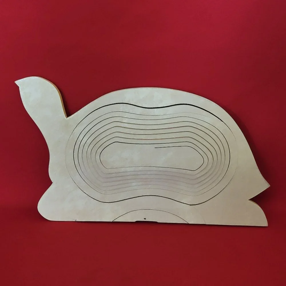 Wooden Collapsible Spiral Cut Turtle Bowl Basket Home Decor